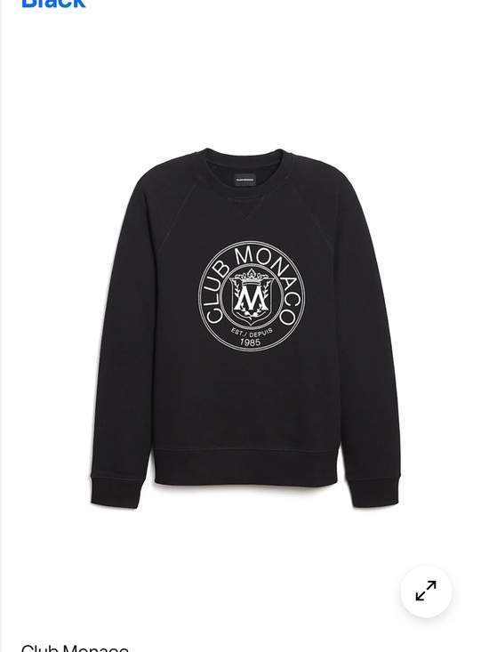 Club Monaco Other - Club Monaco Black Crewneck Heritage Crested Sweatshirt, size medium